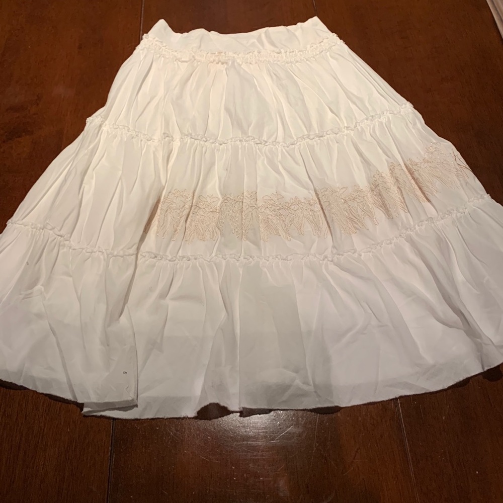 Kenzo junior girls white cotton peasant skirt